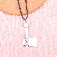 20Pcs Antique Silver Color axe ax Pendant 41*21mm Leather Chain Necklace Black Leather Cord Necklace