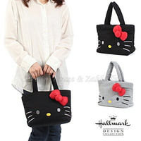 日本限定 三麗鷗 Hello Kitty 手提包/肩背包/包包 黑色 《 Hallmark Kitty聯名款 》★ Zakka'fe ★