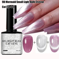 7ml Reflective Glitter Cat Eye Gel Nail Polish Small Bulb Super-Bright Silver Sparkling Diamond Nail Gel DIY Shiny Magnetic Gel
