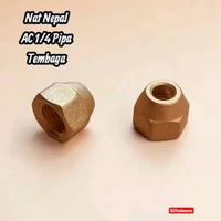 Nut Nepal AC 1/4 inch Pipa Tembaga - Mur Nevel AC 0.5 - 1 PK Kuningan Tebal Sparepart AC