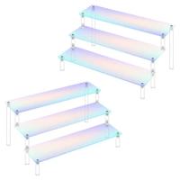 1-5 Tier Iridescent Acrylic Display Risers Stand Shelf for Figures Collectibles Cupcakes Perfumes Jewel Decorating &amp; Organizing