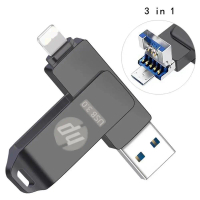 ร้านไทย❤ Hp แฟลชไดรฟ์ Usb 1TB 3 in 1 Otg Pendrive สําหรับ iPhone อุปกรณ์จัดเก็บข้อมูลภายนอก 💛มีประกั