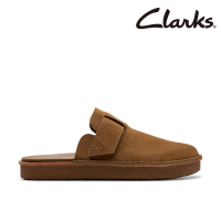 【Clarks】男鞋 Litton Mule 魔鬼氈設計圓頭穆勒鞋 拖鞋 涼鞋(CLM76574S)