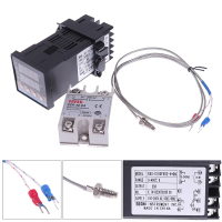100-240VAC PID REX-C100 điều khiển nhiệt độ SSR-40A gặp trực điện