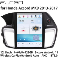 ZJCGO Multimedia Player Stereo GPS Radio Navigation Android 11 Screen Monitor for Honda Accord Mk9 2012 2013 2014 2015 2016 2017