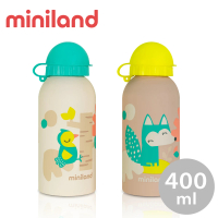 【Miniland】可愛動物不鏽鋼水壺/水瓶 400ml(2款選擇)