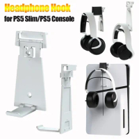 Wall Mount Controller &amp; Headset Storage Holder Headphone Hanger for PS5 Slim/PS5 Console for Playstation 5 Slim/Playstation 5