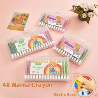 LC - [Penjual Lokal] 36/48 Warna Crayon Grasp / Crayon Grasp Mata Sedang / Silky Crayon / Water Solu
