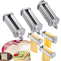 Pasta Maker for KitchenAid Pasta Roller Spaghetti Cutter Fettuccine Cutter Adjustable Stainless Noodle Mixer Kitchen Attachment