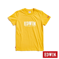 EDWIN  小火車復古LOGO短袖T恤-女款 黃色 #暖身慶