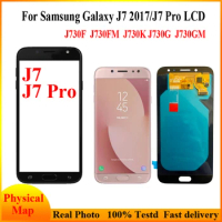 SUPER AMOLED For Samsung J7 2017 LCD With Frame 5.5 Inch J7 Pro J730F J730FM J730K J730G LCD Display Touch Screen