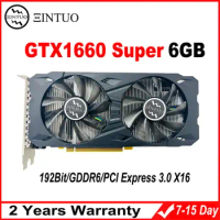 GTX1660 Super 6GB gaming graphics card 192Bit GDDR6 DVI*1 HDMI*1 DP*1 8pin PCI-E 3.0 X16 for NVIDIA GTX 1660S desktop gaming GPU