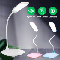 Mini LED Table Lamp USB Rechargeable Portable Reading Book Light Eyes Protection Lantern Touch Dimming Student Study Desk Lamps