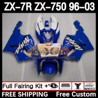 Body Kit For KAWASAKI NINJA ZX-7R ZX-750 1996 1997 1998 1999 107No.122 ZX 7R 750 7 R ZX750 ZX7R 00 01 02 03 Fairing gloss blue