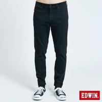 EDWIN  EDGE 紅線緄皮丹寧錐形褲-男款 黑色