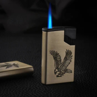 Torch Jet Lighter Windproof Refillable Blue Flame Butane Gas Lighter Windproof Butane Gas Lighter Mini Cigar Lighter Men Gadgets