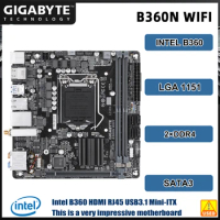 B360 B360M Mini-ITX motherboard Gigabyte B360N WIFI motherboard LGA 1151 32 GB SATA3 USB 3.1 HDMI Core i5-9400F cpu Used