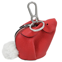 LOEWE CONEJO 立體兔子造型鑰匙圈拉鍊零錢包(紅)