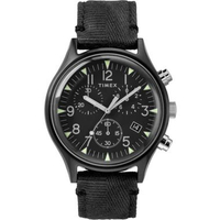 Timex MK1 TW2R68700 Chronograph Men Black Dial Black Fabric Strap
