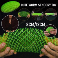 Worm Unpacking Morphing 8/12cm Worm Big Fidget Toy Fidget Worm Six Sided Pressing Stress Relief Squishy Worms Stress Relief Toys