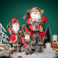 免運 圣誕裝飾品 經典款紅色背包抱滑板圣誕老人玩偶圣誕節擺件裝飾