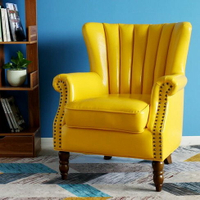 單人沙發布藝椅子美式簡約北歐小戶型客廳臥室陽臺單個休閒皮沙發 雙十一購物節