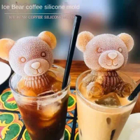 3D Toy DIY Silicone Mold Tool Ice Cube Maker Bear Dog Shape Chocolate Cake Tray Ice Cream Whiskey Coffee Wine Cocktail Ice Cube