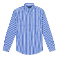 Polo Ralph Lauren RL 熱銷刺繡小馬長袖襯衫(SLIM FIT)-藍白細條紋色