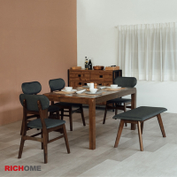 RICHOME 杜可麗實木餐桌椅組W150 × D90 × H74CM
