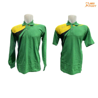 Kaos Polo Kerah Lengan  Pendek Panjang Olahraga Jogging Dewasa Unisex Pria Wanita  RKN - Green Yello