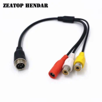 40Pcs M12 4Pin Aviation Head Male Plug to 2 RCA + DC Female Extension Cable Adapter for CCTV Camera Security DVR Microphone Wire