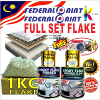 Federal Paint Full Set Flake Coating Epoxy Toilet Tile Floor Waterproof ( FREE Tools / 1KG/2KG FLAKE