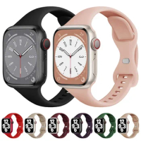 Strap for Apple Watch Band 40mm 44mm 45 mm 41mm 38mm 42mm Sport Slim Silicone bracelet correa iWatch Series 8 Ultra SE 7 6 5 4 3