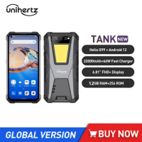 Unihertz TANK Larger Battery Rugged Smartphones 22000mAh Night Vision 108MP G99 8GB+256GB Android 12 Unlocked Mobile Phones