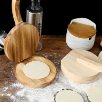 1pc Wooden Manual Dough Press Roller, Corn Tortilla Dumpling Skin Bun Skin Press Mold, Kitchen Baking Pastry Maker