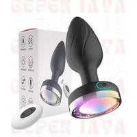 Sumbatan Kontrol Sumbatan Remote Alat Bantu Pria Wanita Plug Hitam