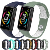 Silicone bracelet For Huawei Band 6 strap 6 Pro Sport correa Smart watch accessories Replacement Breathable Honor Band 6 Strap