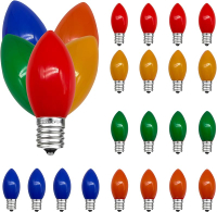 25 Pack Green C9 LED Bulbs C9 Replacement Bulbs for Christmas Tree Lights Patio String Lights Outdoo