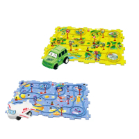 【Finger Pop 指選好物】拼圖軌道玩具車25件組 免運費(電動玩具車/裝軌道/益智拼圖/DIY/兒童玩具)