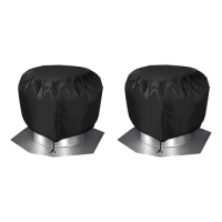 2Pcs Roof Vent Cover House Roof Turbine Hoods Shield Canvas 20Inch X 20Inch Black