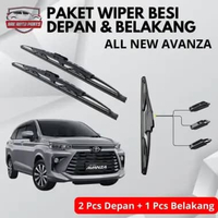 Paket Wiper Besi dan Wiper Belakang Mobil Toyota All New Avanza Anti Gores 2012 - 2016