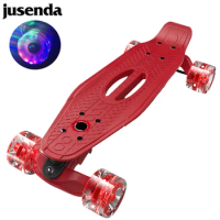 Jusenda Skateboard 21inch Complete Adult Mini Longboard Cruiser Children Scooter Penny Board High-grade Flashing Wheels Truck