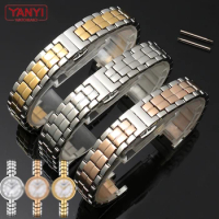 Stainless Steel watch strap14mm for tissot T094210a Watchband lady women Metal Wristwatches Band with Screw