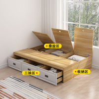 實木床榻榻米床小戶型收納高箱儲物床可定制多功能現代簡約抽屜床