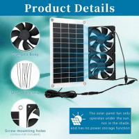 Kit kipas panel solar 8W dengan dua kipas 12V untuk pengudaraan dan penyejukan rumah kaca atau pondo