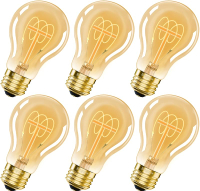 A19 Vintage LED Edison Light Bulbs 40 Watt Dimmable E26 LED Bulbs 40W 2200K Amber Warm Light Bulbs 4