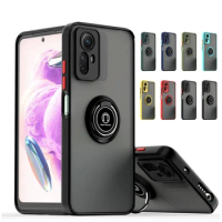 Ring Holder Magnetic Case For Xiaomi Redmi Note 12S 4G 12 11 Pro Plus Armor Matte Shockproof Cover Redmi Note 11S 10S 10T 10 Pro