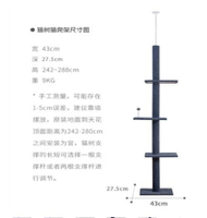 貓跳臺 貓爬架墻壁式大型豪華通天柱貓窩貓樹貓抓柱一體頂天立地多層跳臺 3c數位百貨