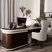 Italian light luxury desk desk home computer desk designer high-end fashionable boss desk office desk chair combination