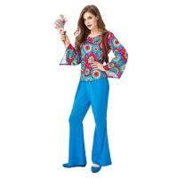 60s 70s Retro Hippie Cosplay Costume Night Fever Funky Disco Ball Clothes